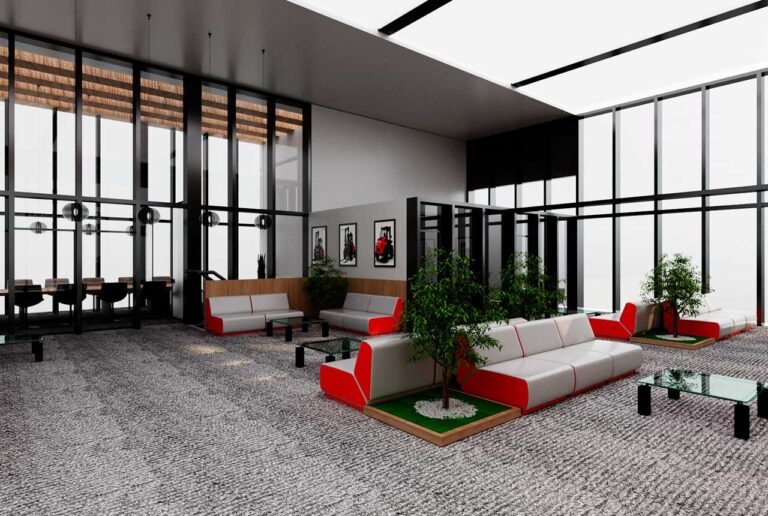 Stand for the manufacturer of agricultural machinery