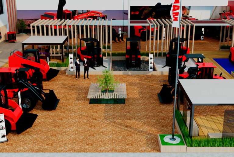 Stand for the manufacturer of agricultural machinery outside view