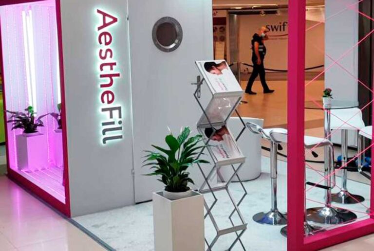 booth for a cosmetology company